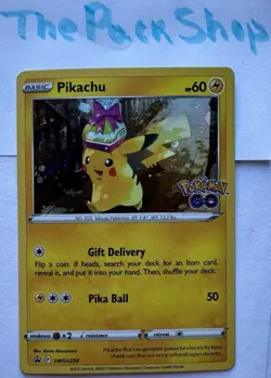 Pikachu SWSH234 Pokemon GO Promo SWSH Black Star NM+ Holo Card - Image 1