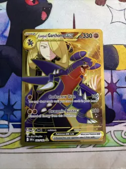 Pokemon Destined Rivals Cynthia's Garchomp EX Gold Hyper Rare Card 241/182 NM - Image 1