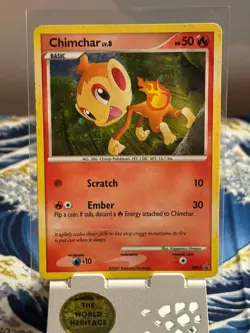 Chimchar LV8 DP02 Black Star Promo Holo Foil Pokemon Card TCG 2007 LP - Image 1