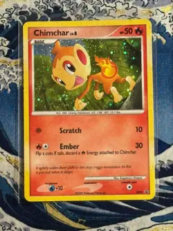 Chimchar LV8 DP02 Black Star Promo Holo Foil Pokemon Card TCG 2007 LP - Image 3