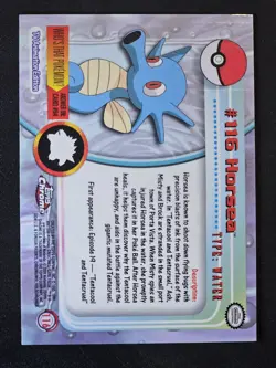 Horsea #116 - Topps Chrome Series 2 Pokemon Card FOIL - Image 2