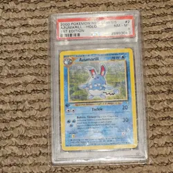 2000 Pokemon Neo Genesis 1st Edition Azumarill Holo PSA 8 Graded Card - Image 1