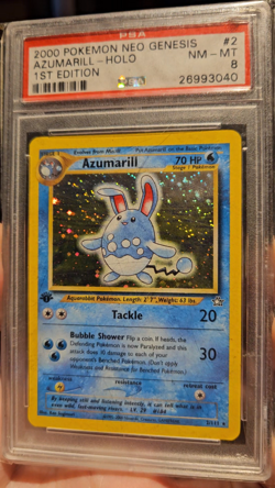 2000 Pokemon Neo Genesis 1st Edition Azumarill Holo PSA 8 Graded Card - Image 2
