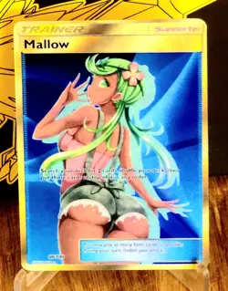 Pokemon Mallow Anima Waifu Sexy Doujin ACG DIY Trainer Full Art Card Holo - Image 1