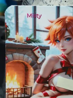 1/1 Only 1 Made Misty Christmas Pokemon NSFW Topless Lonestar Customs Waifu Card - Image 2