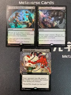 Magic MTG Villainous Wrath Borderless Foil Marvel Spider-Man Lot*3 - Image 1