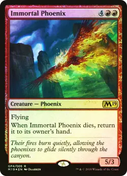 IMMORTAL PHOENIX Foil Rare GP4/005 R M19 MTG Magic CORE SET Gift Pack G18 - 2018 - Image 1