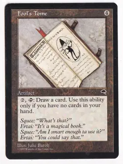 Magic the Gathering x1 Fool's Tome Tempest Rare Artifact NM - Image 1