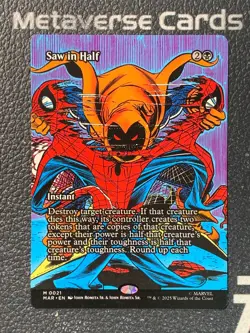 Magic MTG Saw in Half 0021 Borderless Marvel Spider-Man - Image 1