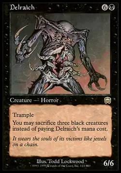 1x Delraich Mercadian Masques MtG Magic Black Rare 1 x1 Card Cards MP - Image 1