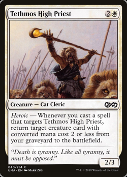 MTG 2018 TETHMOS HIGH PRIEST - CAT CLERIC CREATURE Magic the Gathering card game - Image 1