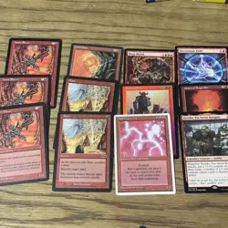 13 Red Magic the Gathering MTG Cards Sliver Raze Ball Lightning Pyroclasm - Image 1
