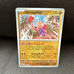2023 Near Mint Pokemon Hitmonchan 107/165 Reverse Scarlet Violet 151 English - Image 1