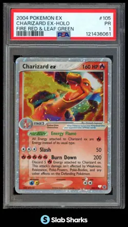 2004 POKEMON EX FIRERED & LEAFGREEN #105/112 CHARIZARD HOLO ULTRA RARE PSA 1 - Image 1