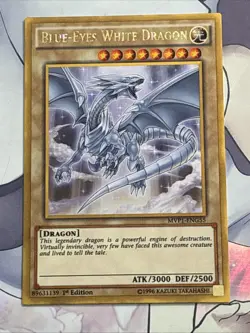 Yu-Gi-Oh! TCG Blue-Eyes White Dragon MVP1-ENG55 1st Edition Gold Rare LP - Image 1