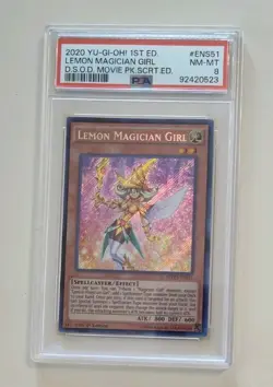 2020 YU-GI-OH! 1ST EDITION THE DARK SIDE #ENS51 LEMON MAGICIAN GIRL PSA 8 - Image 1