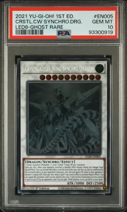 2021 YU-GI-OH! 1ST ED-GHOST RARE #EN005 CRYSTAL CLEAR WING SYNCHRO DRAGON PSA 10 - Image 1
