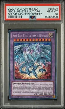 2020 YU-GI-OH! 1ST EDITION #ENS01 NEO BLUE-EYES ULTIMATE DRAGON PSA 10 - Image 1