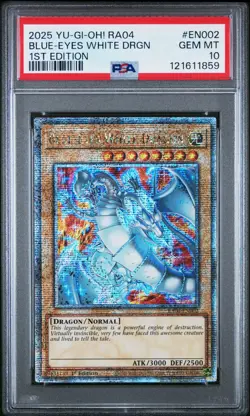 🔥PSA 10🔥 BLUE-EYES WHITE DRGN (Quarter Century Secret Rare) Ra04-en002 - Image 1