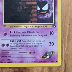 🔥Sabrina's Gastly Pokemon Card 96/132 Gym Challenge Non-Holo 2000 WOTC 30HP -LP - Image 4