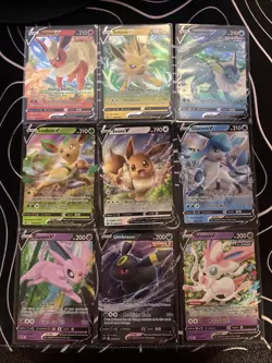 Eevee Evolutions V Promo Complete SWSH 9 Card Set Eeveelutions Pokemon TCG NM - Image 1