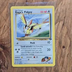 🔥Koga's Pidgey Pokemon Card 80/132 Gym Challenge Non-Holo 2000 WOTC 50HP -LP - Image 1