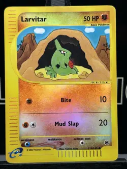 Pokemon Larvitar Reverse Holo Card Expedition Base Set 116/165 LP - Image 3
