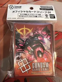 NEW Gundam Card Game - Official Card Sleeves 04 (Char's Zaku/Zeon) Sealed Rare - Image 1