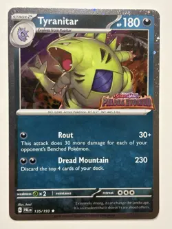 Tyranitar - 135/193 Pokemon Paldea Evolved Premium Collection Stamped Promo Card - Image 1