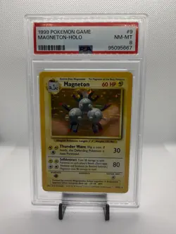 Pokemon TCG Magneton Base Set Holo Unlimited Rare Card 9/102 PSA 8 - Image 1