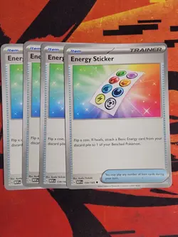 Pokemon Card 151 4x Playset Energy Sticker 159/165 Near Mint - Image 1