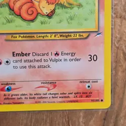 🔥Vulpix Pokemon Collectible Card 91/105 Neo Destiny Non-Holo 2002 WOTC 50HP -LP - Image 4