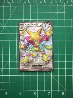 Pokemon Alakazam EX TCG Holo Shiny Ultra Rare Card Paldean Fates 215/091 - Image 1