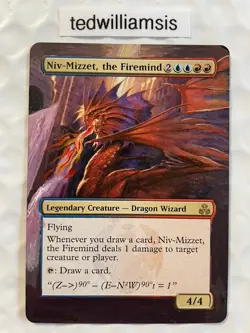 Niv-Mizzet, the Firemind MtG Guildpact Altered Art Extended & Borderless - Image 1