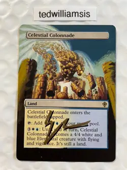 Celestial Colonnade MtG Worldwake Altered Art Extended Borderless Signed - Image 1