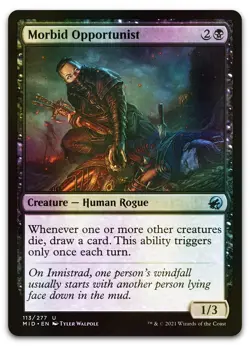 Morbid Opportunist #113 (Foil) (NM) Midnight Hunt MID Magic MTG - Image 1
