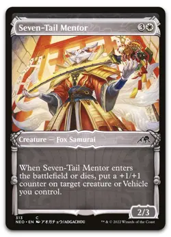 Seven-Tail Mentor (Showcase) #313 (NM) Kamigawa Neon Dynasty NEO Magic MTG - Image 1