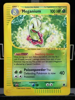 Meganium 18/165 Gold E Reader Expedition Pokemon Card TCG Reverse Holo LP - Image 3