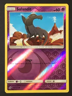 Pokemon TCG Salandit 46/111 SM Crimson Invasion Reverse Holo Common NM - Image 1