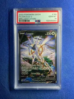 2022 Pokemon SWSH FA/ARCEUS V #186 Brilliant Stars PSA 10 Gem Mint - Image 1