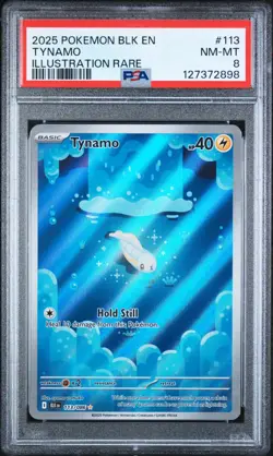 TYNAMO #113 ILLUSTRATION RARE 2025 POKEMON BLK EN BLACK BOLT PSA 8 - Image 1