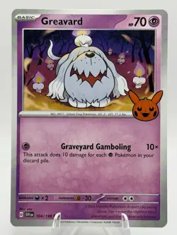 Greavard 104/198 Halloween BOOster 2023 Trick or Trade Rare Pokemon TCG - LP/NM - Image 1