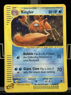 Kingler - Holo Rare - Expedition Set - 15/165 - Pokemon TCG - 2002 - LP - Image 3