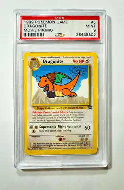 Pokemon Dragonite Non Holo Pokemon Movie Promo Black Star Promo Psa 9 #5 - Image 1