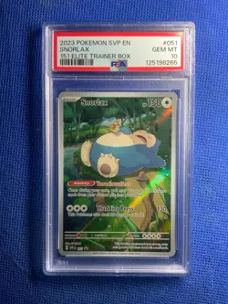 2023 POKEMON SVP EN-SV BLACK STAR PROMO 151 ELITE TRAINER BOX SNORLAX PSA 10 - Image 1