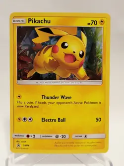 Pikachu Promo 🌀SWIRL🌀 SM76 Sm Holo Black Star Promo Card Pokemon TCG NM - Image 3