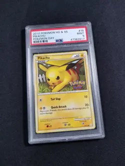 Pokemon Card Pokemon Day Promo Pikachu 76/123 PSA 9 MINT HG&SS - Image 1