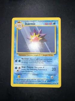 Starmie Base Set Unlimited Pokemon Card 64/102 - Near Mint / Mint - Image 1