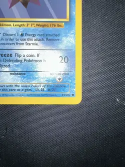 Starmie Base Set Unlimited Pokemon Card 64/102 - Near Mint / Mint - Image 3