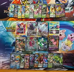 Pokemon Card Full Art Alt Art Giratina Tyranitar Eevee Leafeon Mew Fire 30 Cards - Image 1